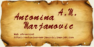 Antonina Marjanović vizit kartica
